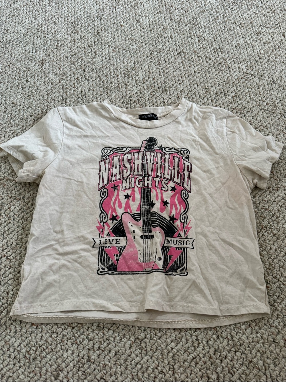 Nashville Nights Pink Graphic Tee - Live Music Short Sleeve